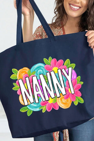 Personalized Mother's Day Bloom Canvas Jumbo Tote *Choose Your Name - Wholesale Accessory Market