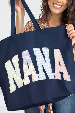 Personalized Soft Stitch Mom Name Canvas Jumbo Tote *Choose Your Name - Wholesale Accessory Market