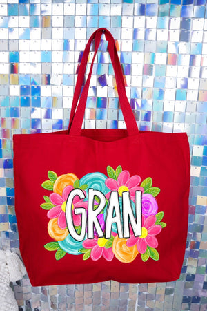 Personalized Mother's Day Bloom Canvas Jumbo Tote *Choose Your Name - Wholesale Accessory Market