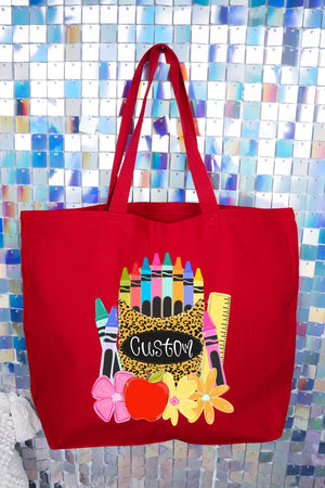 Personalized Teaching In Full Color Canvas Jumbo Tote *Enter Your Name - Wholesale Accessory Market