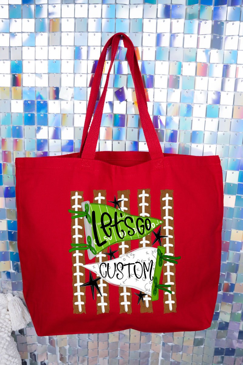 Personalized Touchdown Cheers Canvas Jumbo Tote *Enter Custom Text - Wholesale Accessory Market