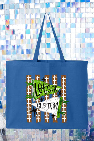 Personalized Touchdown Cheers Canvas Jumbo Tote *Enter Custom Text - Wholesale Accessory Market