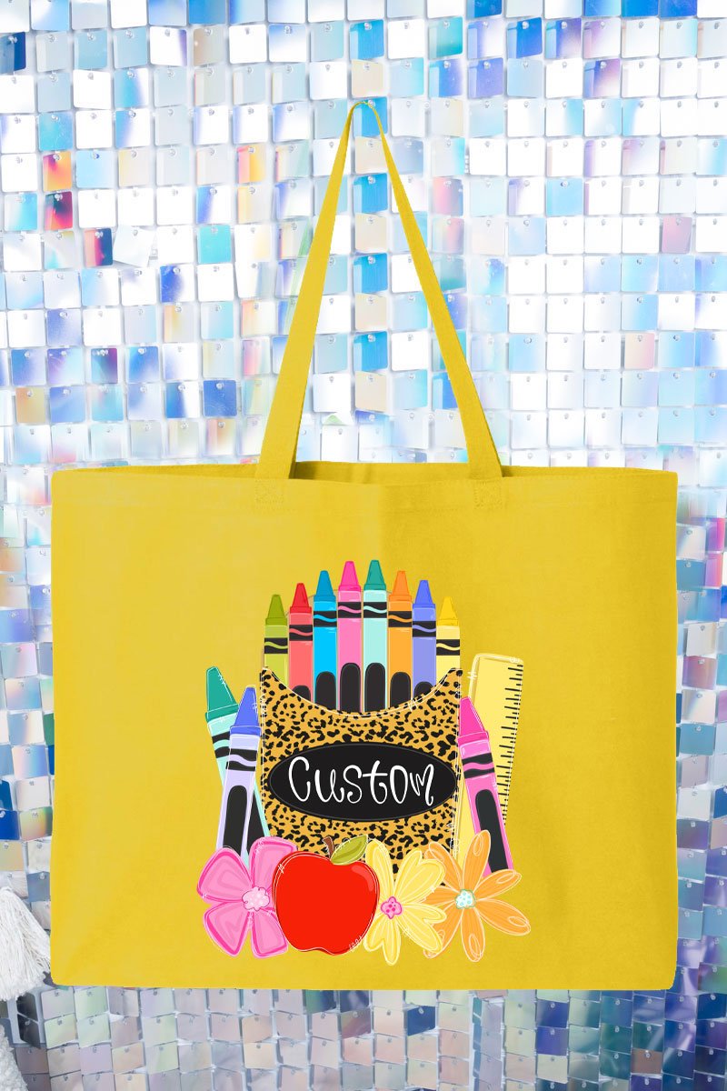 Personalized Teaching In Full Color Canvas Jumbo Tote *Enter Your Name - Wholesale Accessory Market