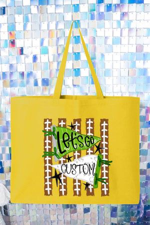Personalized Touchdown Cheers Canvas Jumbo Tote *Enter Custom Text - Wholesale Accessory Market