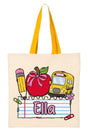 Personalized Back-To-School Name Tag Girl Medium Canvas Tote *Enter Kid's Name - Wholesale Accessory Market