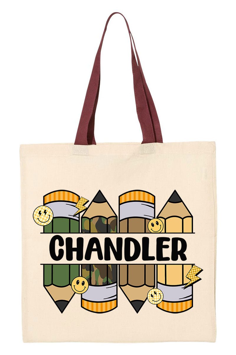 Personalized Camo Pencil Pack Medium Canvas Tote *Enter Kid's Name - Wholesale Accessory Market
