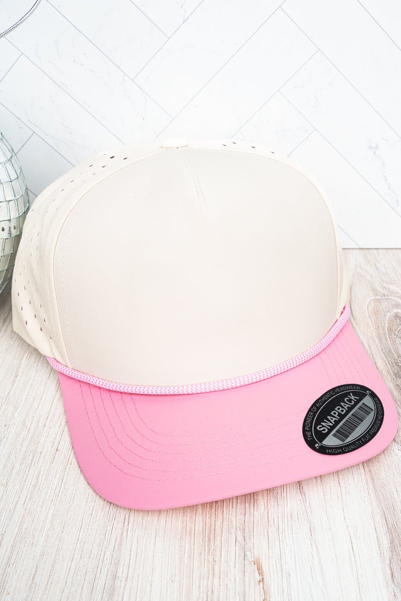 Tan and Pink Waterproof Rope Cap - Wholesale Accessory Market