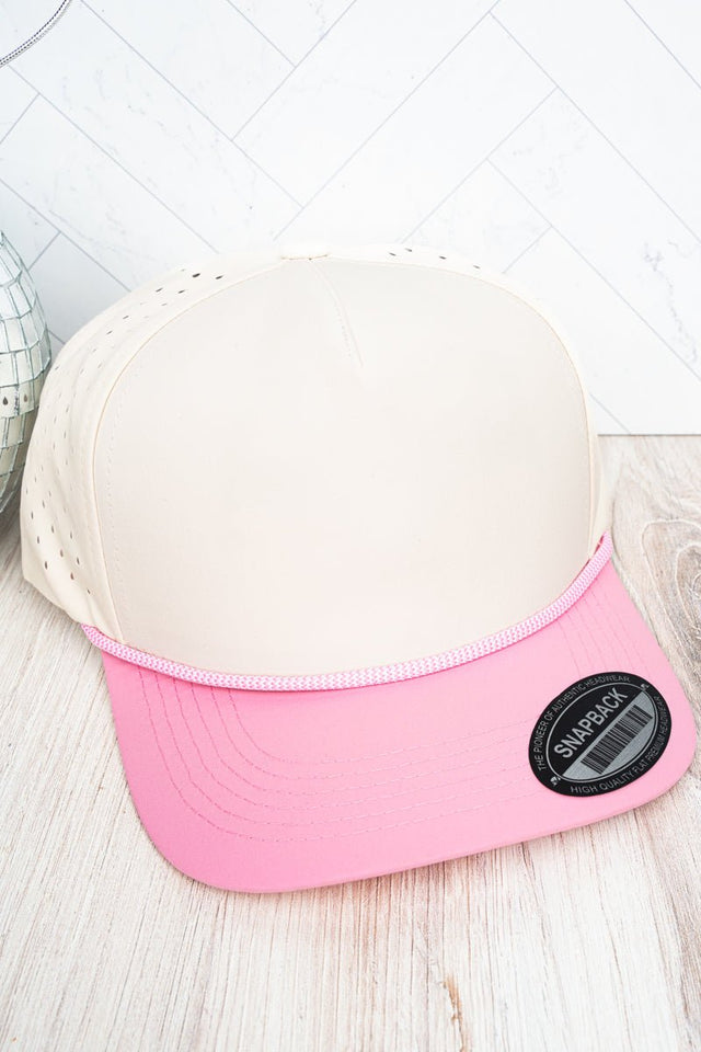 Tan and Pink Waterproof Rope Cap - Wholesale Accessory Market
