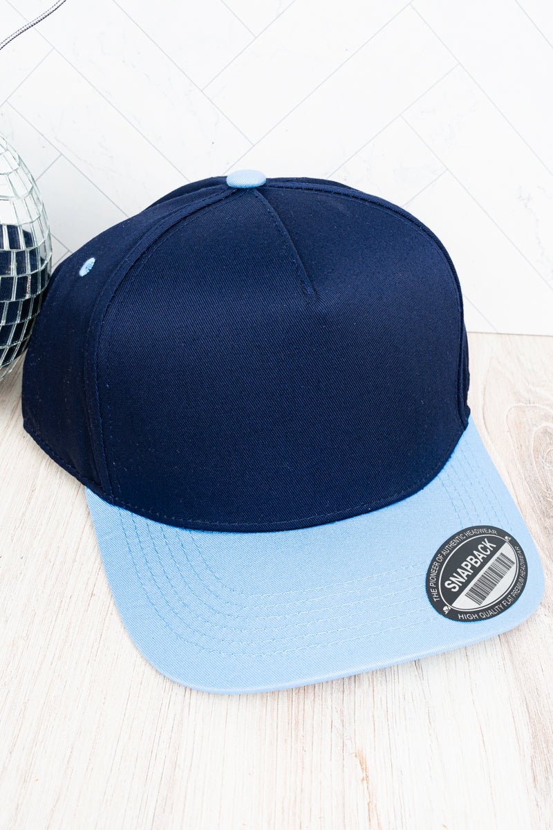 Navy and Sky Tencel Snapback Cap - Wholesale Accessory Market