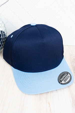 Navy and Sky Tencel Snapback Cap - Wholesale Accessory Market