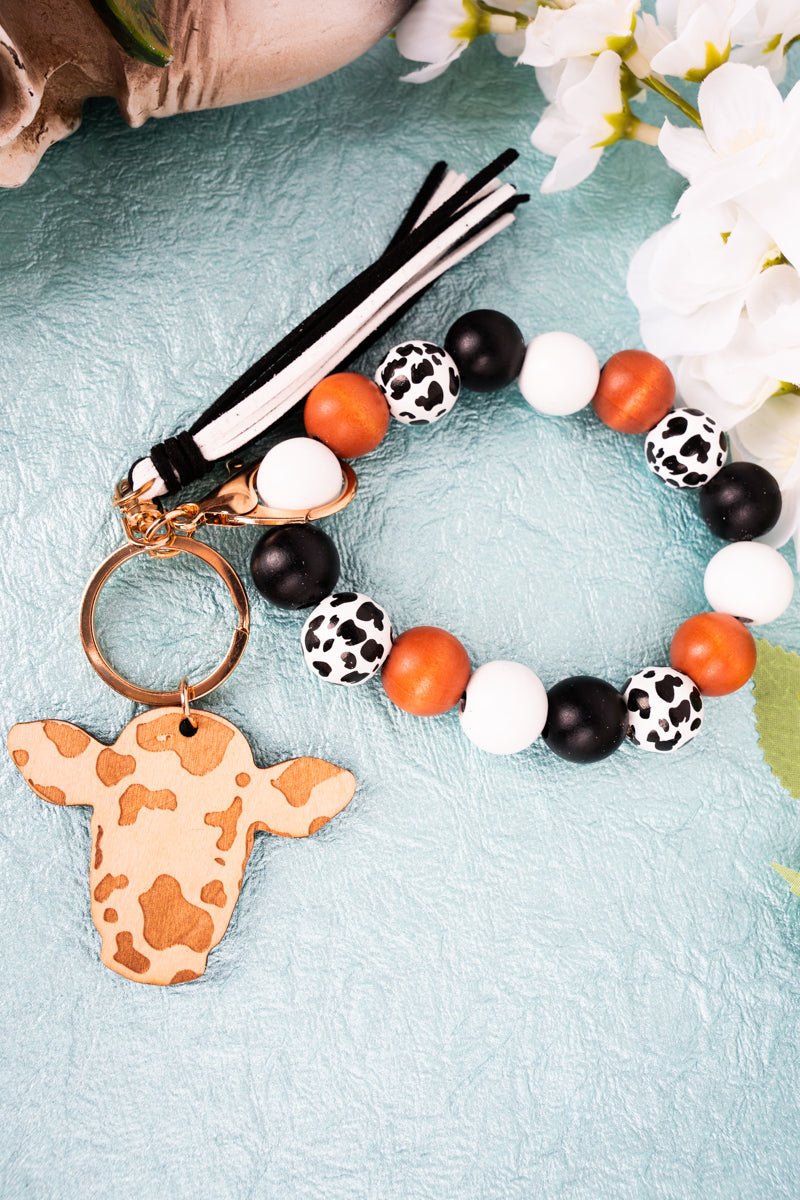 Black Graze & Go Beaded Bracelet Keychain - Wholesale Accessory Market