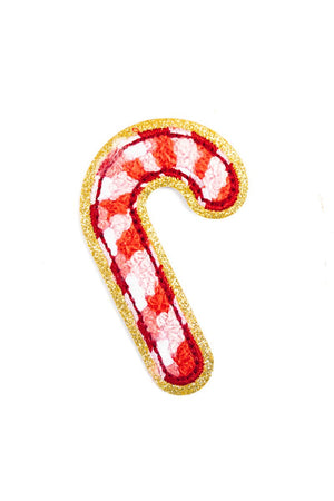 Candy Cane Glitter Chenille Patch - Wholesale Accessory Market