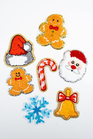 Large Gingerbread Man Glitter Chenille Patch, 3" - Wholesale Accessory Market