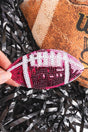 Fuchsia Football Sequin Patch - Wholesale Accessory Market