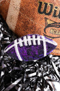Purple Football Sequin Patch - Wholesale Accessory Market