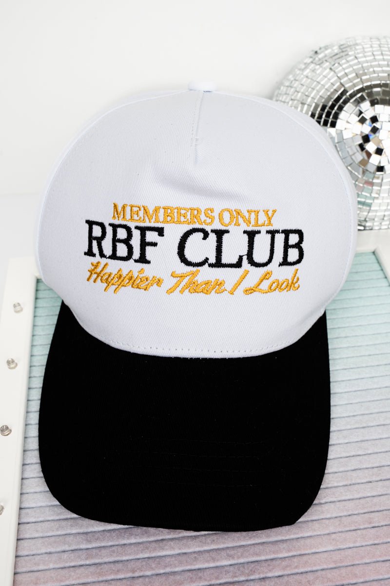 RBF Club Embroidered White & Black Cap - Wholesale Accessory Market