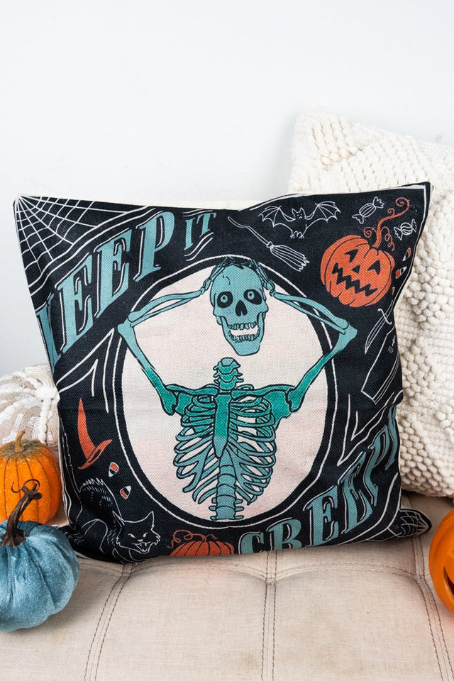 Keep It Creepy Skeleton Decorative Pillow Cover - Wholesale Accessory Market