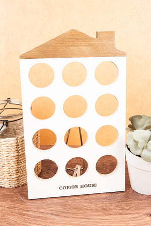 11.75 x 7.25 'Coffee House' Wood Tabletop Coffee Pod Holder - Wholesale Accessory Market