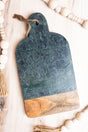 12 x 6.5 Callisto Green Marble and Wood Serving Board - Wholesale Accessory Market