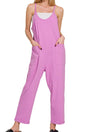 Zenana The Fun Side Mauve Spaghetti Strap Pocket Jumpsuit - Wholesale Accessory Market
