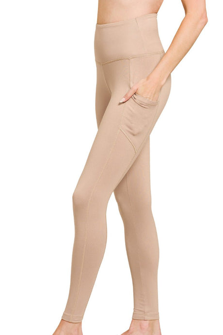 Zenana Game Plan Ash Mocha Full Butter Leggings - Wholesale Accessory Market