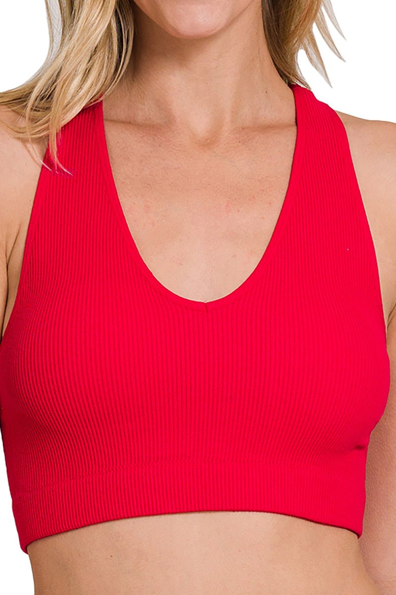 Zenana Ready For Anything Ruby Ribbed Cropped Padded Tank - Wholesale Accessory Market