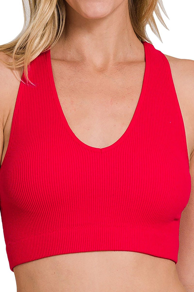 Zenana Ready For Anything Ruby Ribbed Cropped Padded Tank - Wholesale Accessory Market