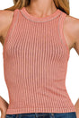 Zenana Sunny Outlook Winter Rose Washed Seamless Ribbed Tank - Wholesale Accessory Market