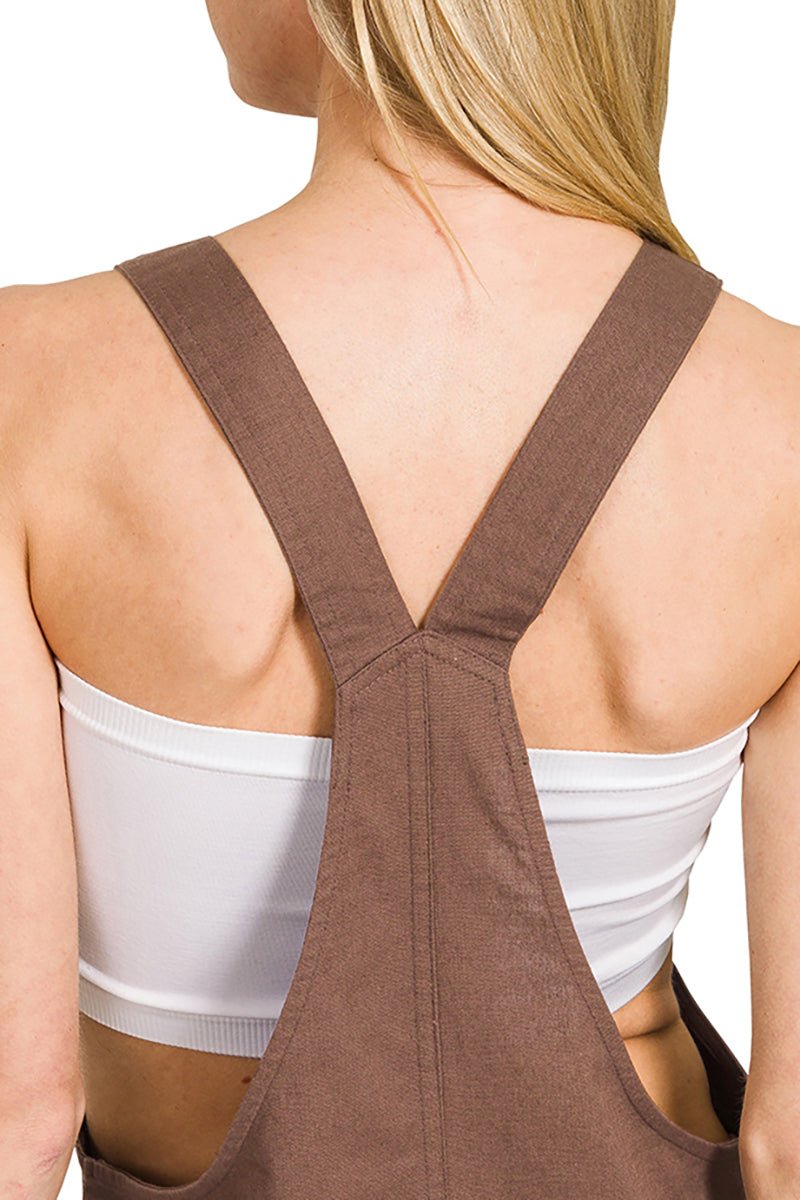 Zenana Ready Or Knot Brown Woven Romper - Wholesale Accessory Market