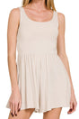 Zenana Sunshine State Sand Beige Double Layered Tank Romper - Wholesale Accessory Market