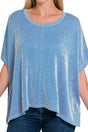 Zenana Full Of Fun Ocean Blue Oversized Striped Top - Wholesale Accessory Market