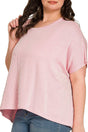 Zenana Plus Size Full Of Fun Dark Pink Oversized Striped Top - Wholesale Accessory Market