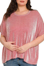 Zenana Plus Size Full Of Fun Ruby Oversized Striped Top - Wholesale Accessory Market