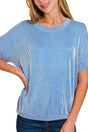 Zenana Seaside Daydreams Ocean Blue Corded Rib Top - Wholesale Accessory Market