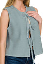 Zenana Blue Gray Brooklyn Ties Sweater Vest - Wholesale Accessory Market