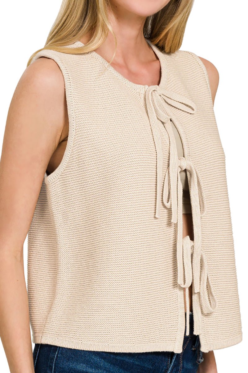 Sand Beige Brooklyn Ties Sweater Vest | Wholesale Accessory Sand Beige Brooklyn Ties Sweater Vest | Wholesale Accessory