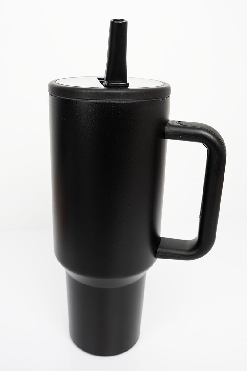 Zenana The Voyager Black Flip Straw 40oz Tumbler - Wholesale Accessory Market