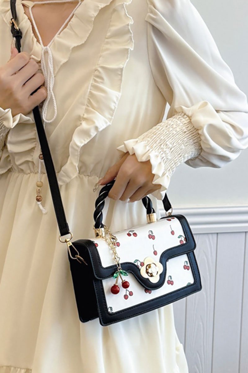 Zenana Cherry Sweet Black Trimmed Faux Leather Handbag - Wholesale Accessory Market