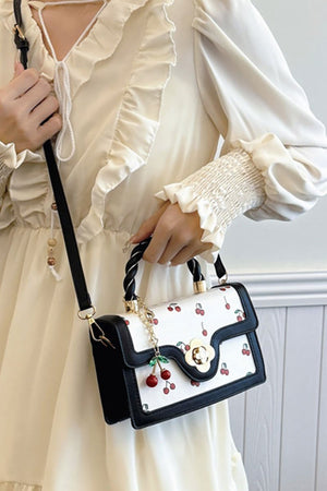 Zenana Cherry Sweet Black Trimmed Faux Leather Handbag - Wholesale Accessory Market