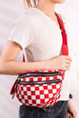 Zenana Globetrotter Red Checkered Crossbody Waist Bag - Wholesale Accessory Market