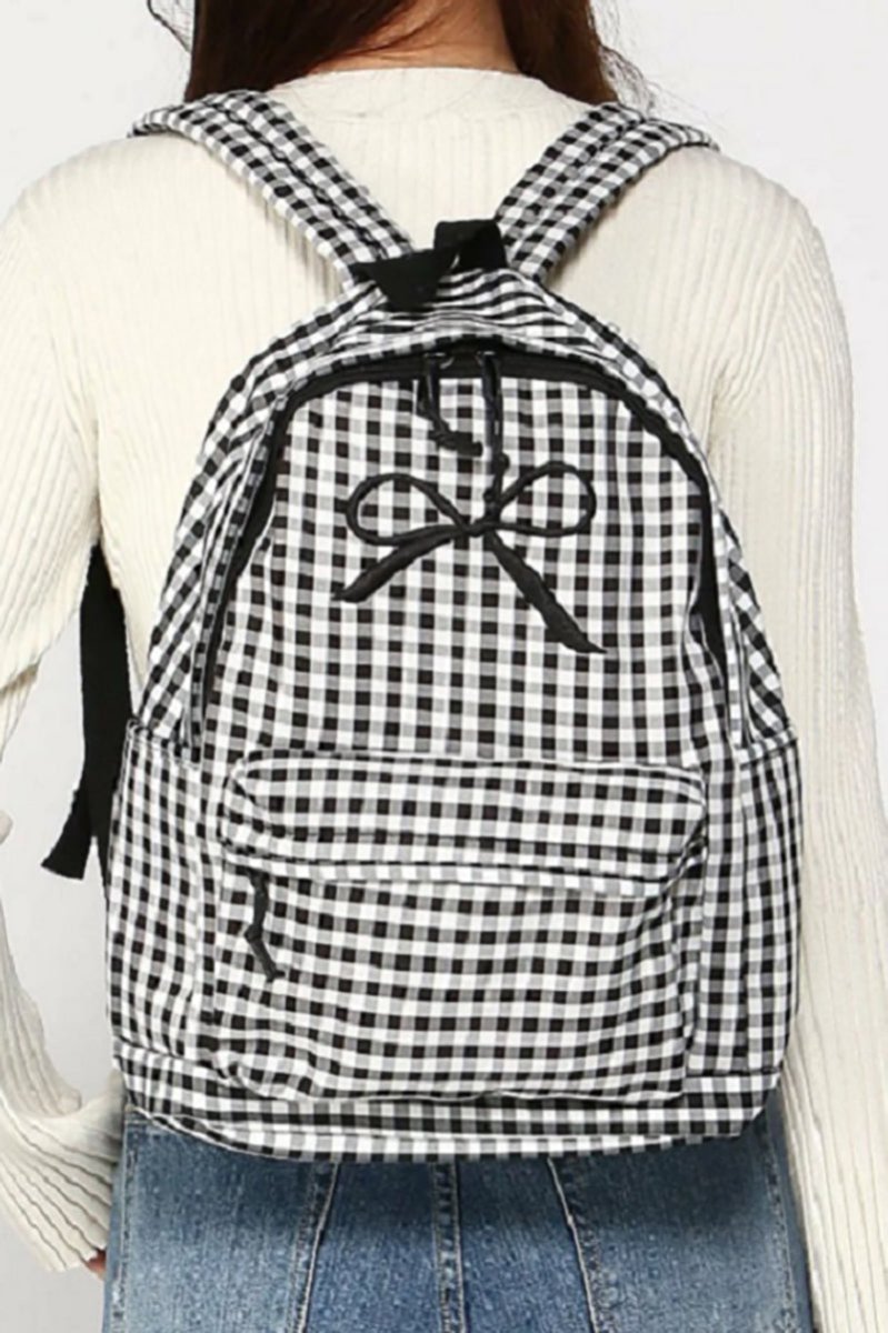 Zenana Black Check Me Out Coquette Backpack - Wholesale Accessory Market