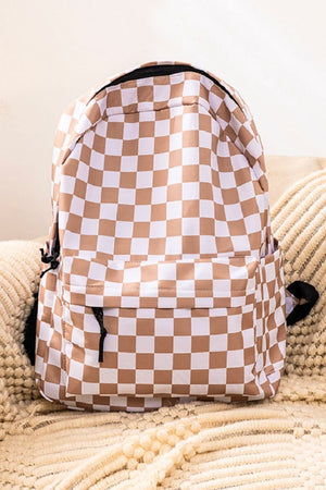 Zenana Ash Mocha Check Me Out Backpack - Wholesale Accessory Market