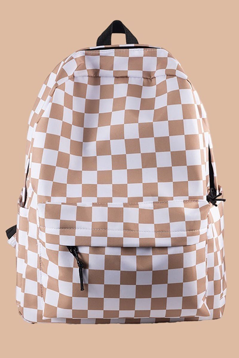 Zenana Ash Mocha Check Me Out Backpack - Wholesale Accessory Market