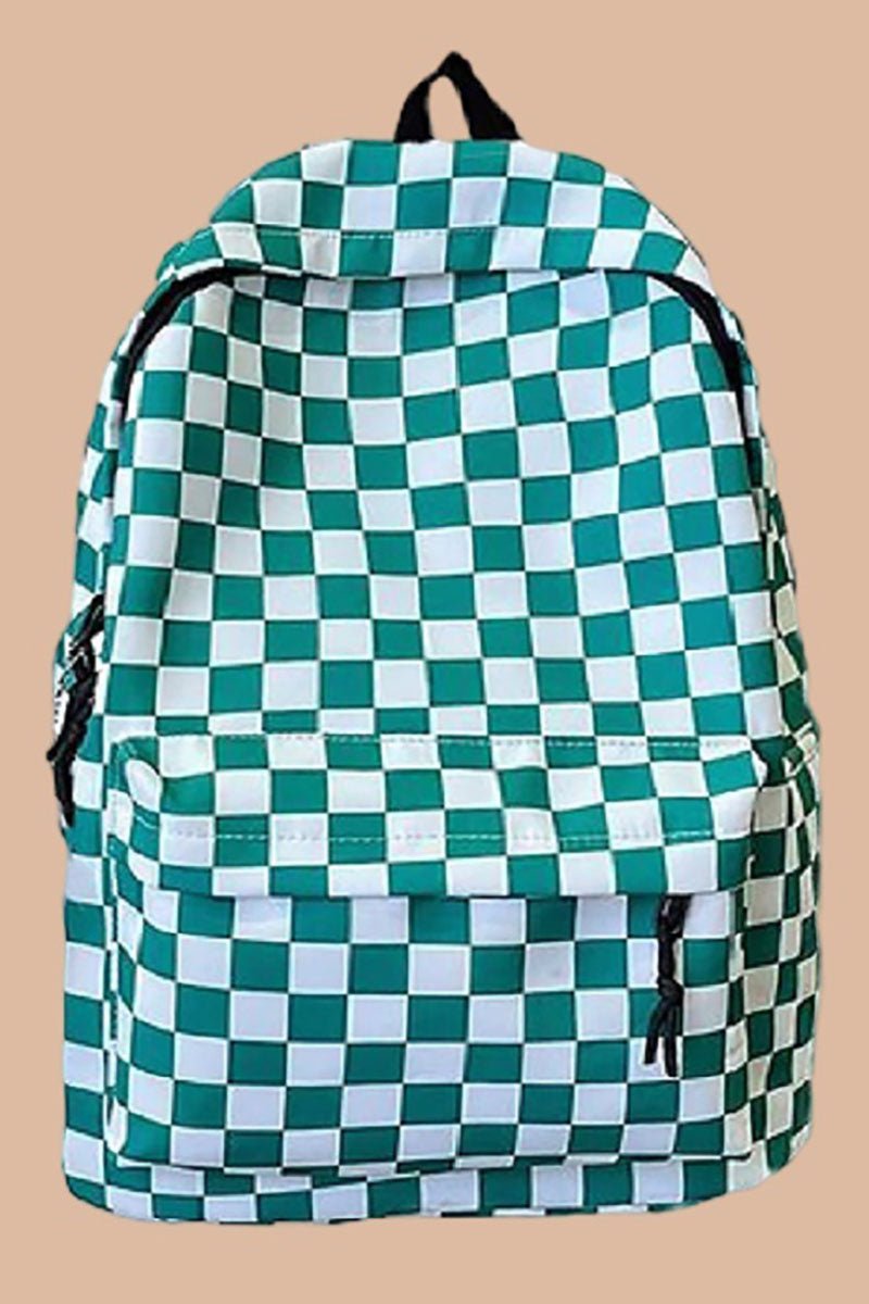 Zenana Green Check Me Out Backpack - Wholesale Accessory Market