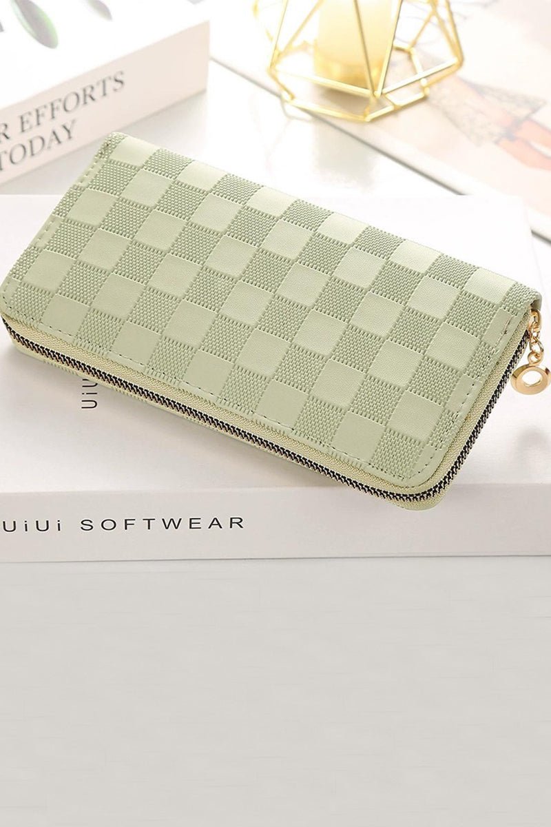 Zenana Sage Checks & Charm Wallet - Wholesale Accessory Market