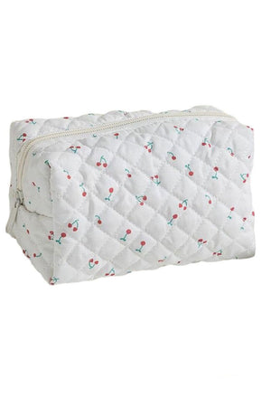 Zenana Sweet Cherry Kiss Quilted Cosmetic Pouch - Wholesale Accessory Market