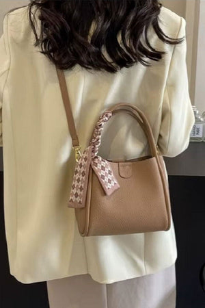 Zenana Tie Things Together Ash Mocha Faux Leather Tote - Wholesale Accessory Market