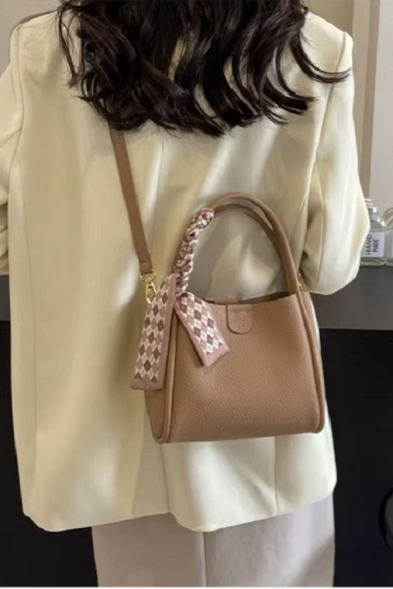 Zenana Tie Things Together Ash Mocha Faux Leather Tote - Wholesale Accessory Market