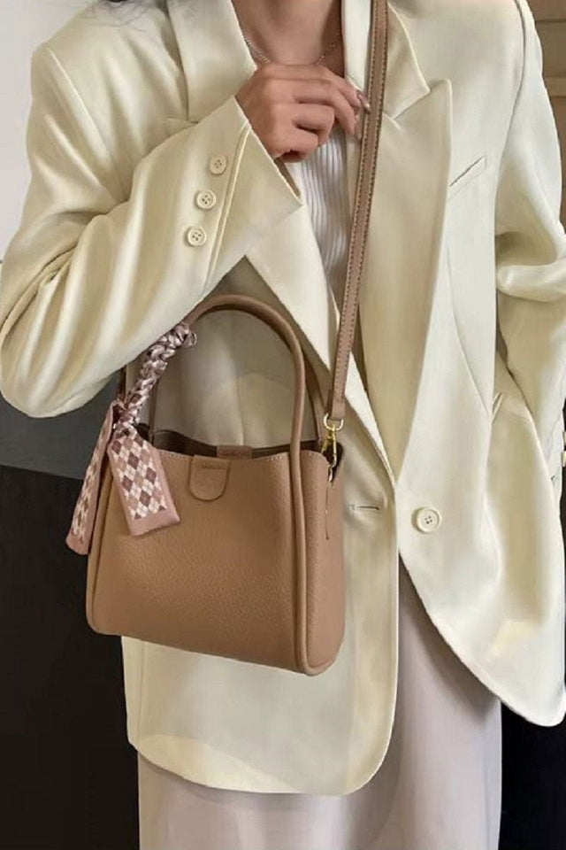 Zenana Tie Things Together Ash Mocha Faux Leather Tote - Wholesale Accessory Market