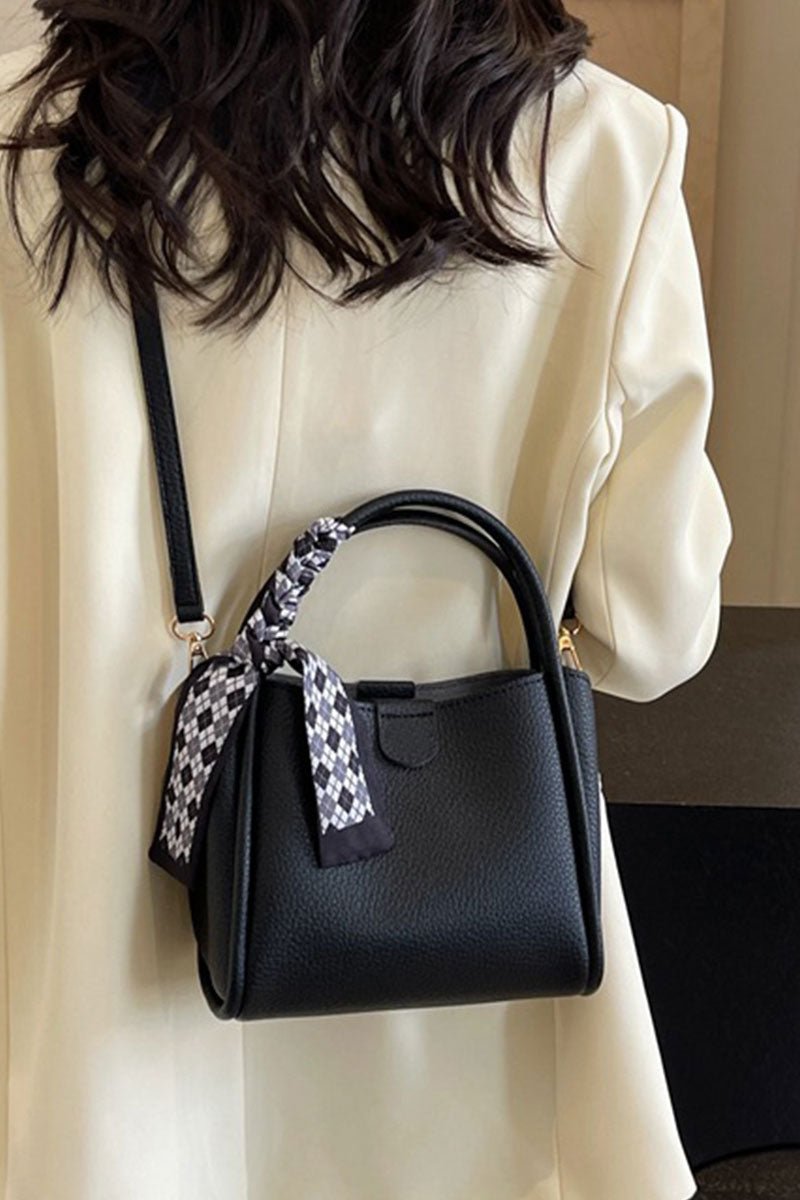 Zenana Tie Things Together Black Faux Leather Tote - Wholesale Accessory Market